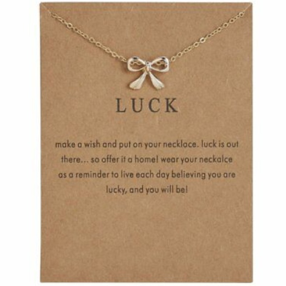 Luck Bowknot Necklace with Card